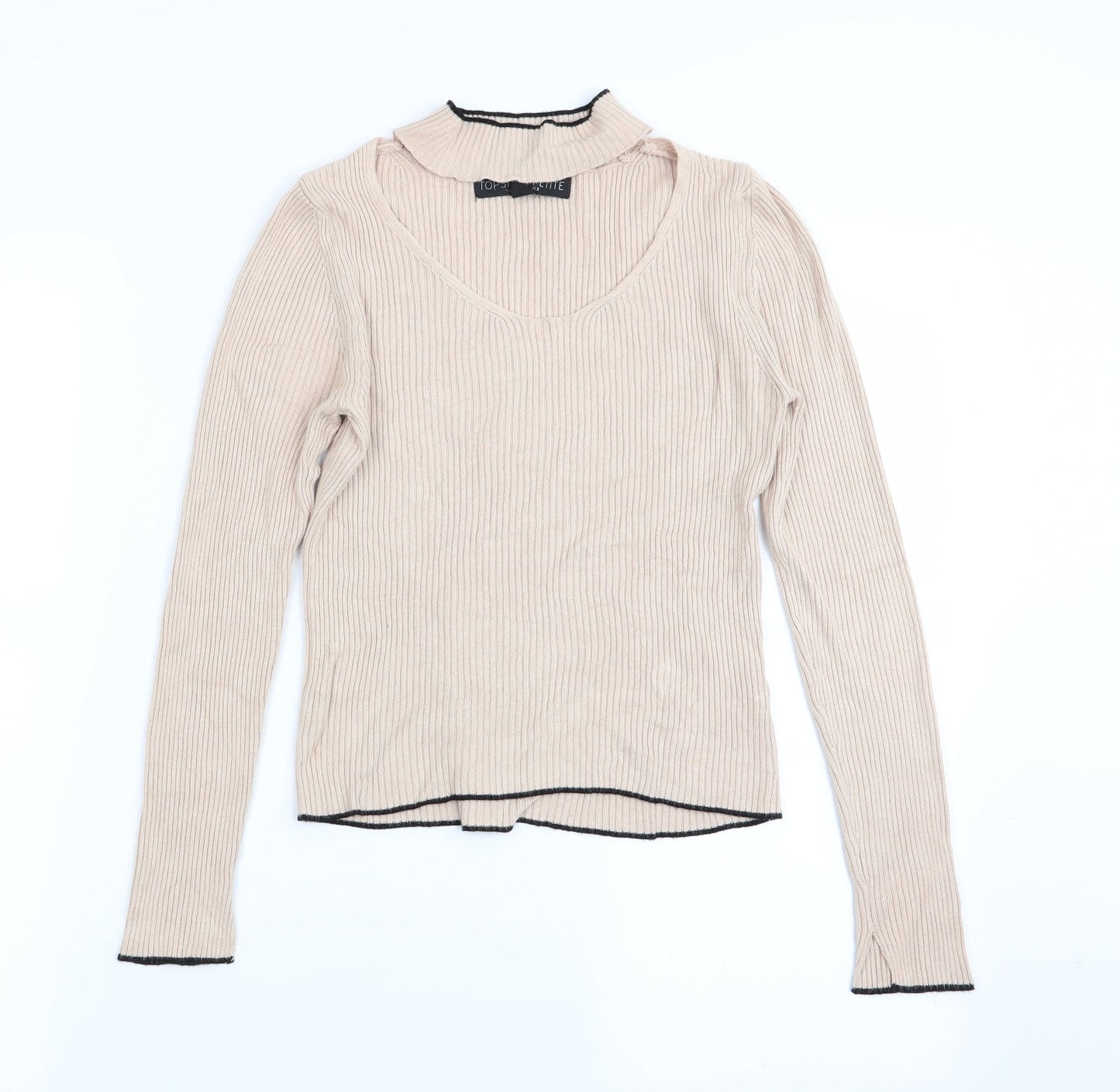 Topshop Womens Beige   Basic T-Shirt Size 8