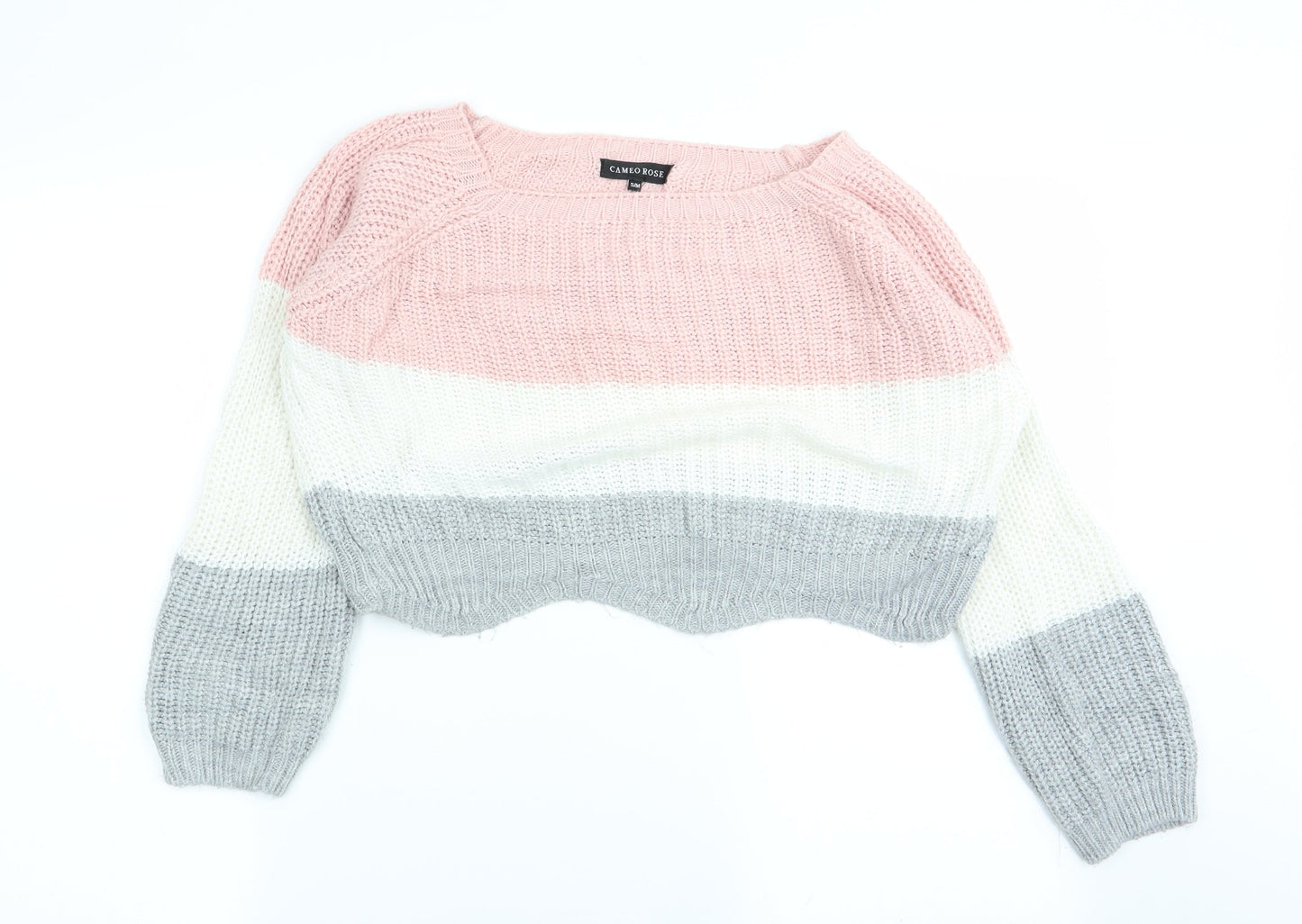 cameo rose Womens Multicoloured Striped  Pullover Jumper Size S