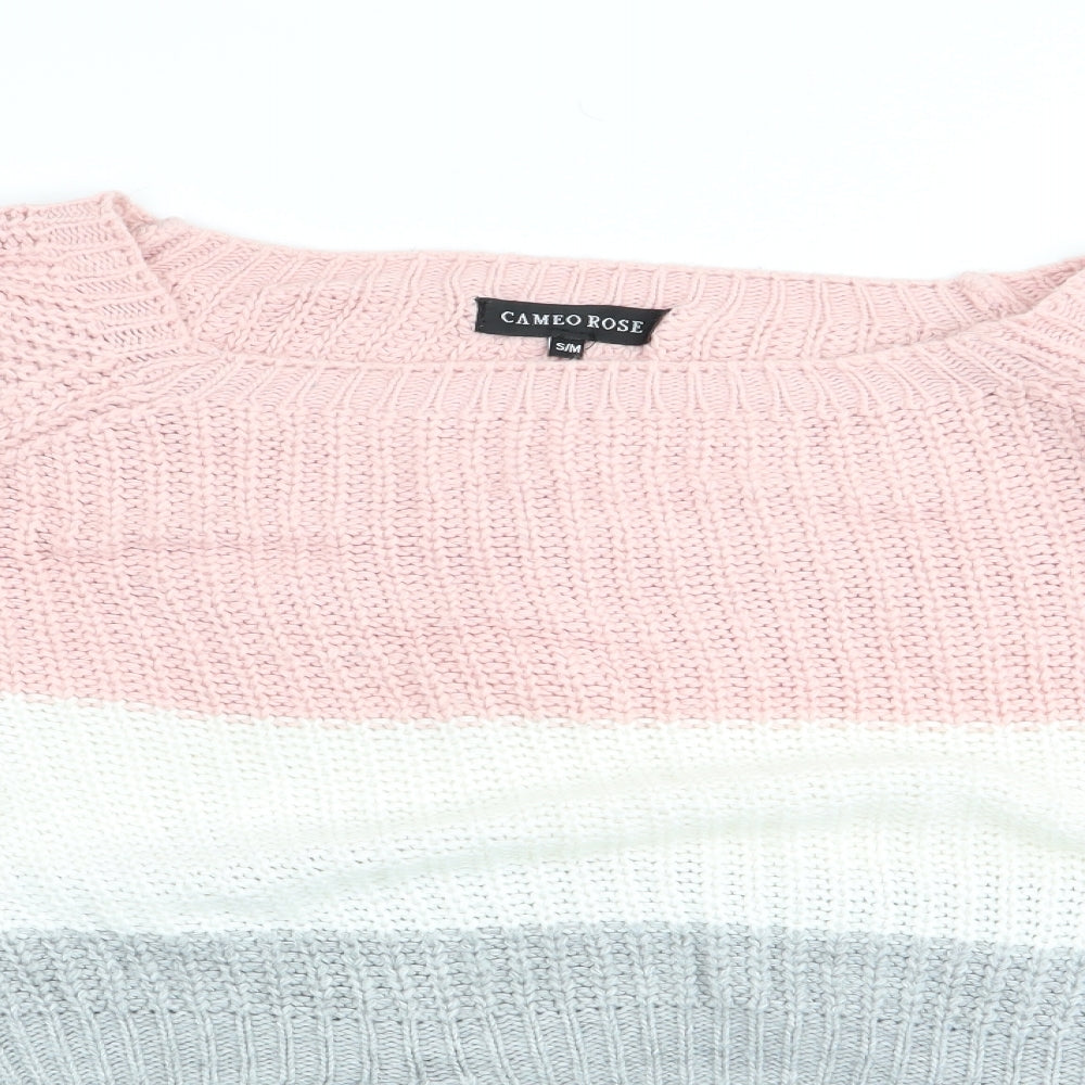 cameo rose Womens Multicoloured Striped  Pullover Jumper Size S