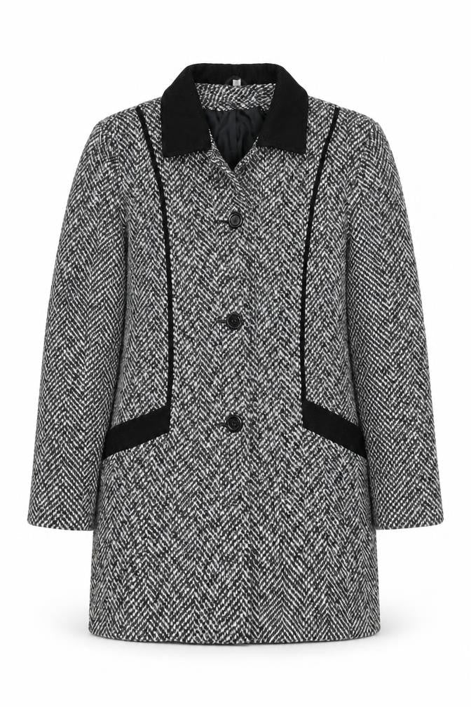 Preworn Womens Multicoloured Geometric  Overcoat Coat Size 10