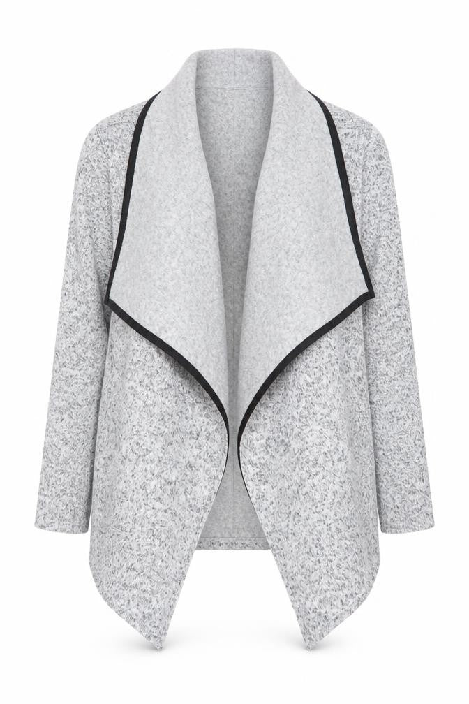 Front view of Papaya women’s grey overcoat coat, size UK 14