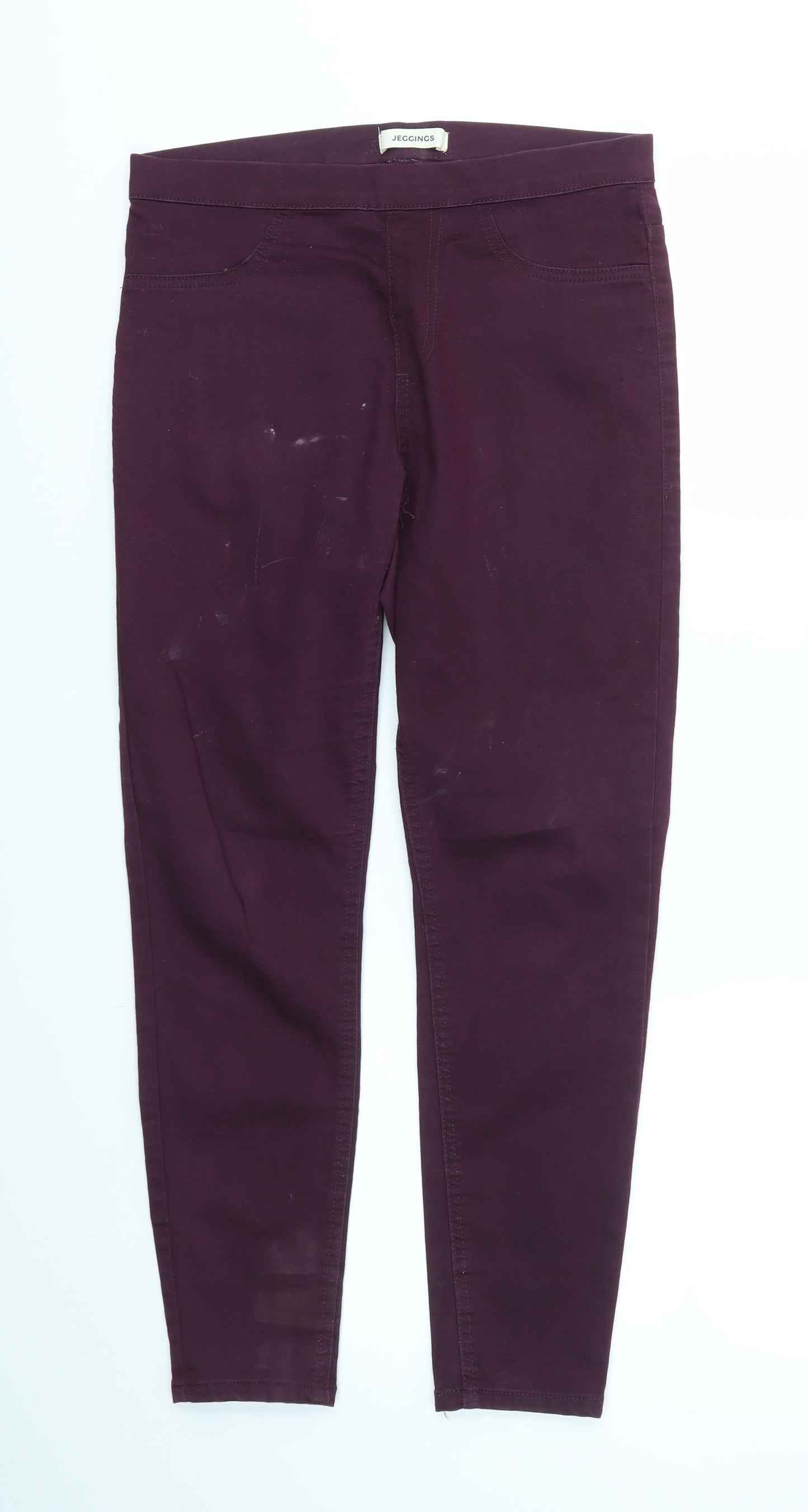 M&S Womens Purple   Trousers  Size 10 L26 in - stretch waistband