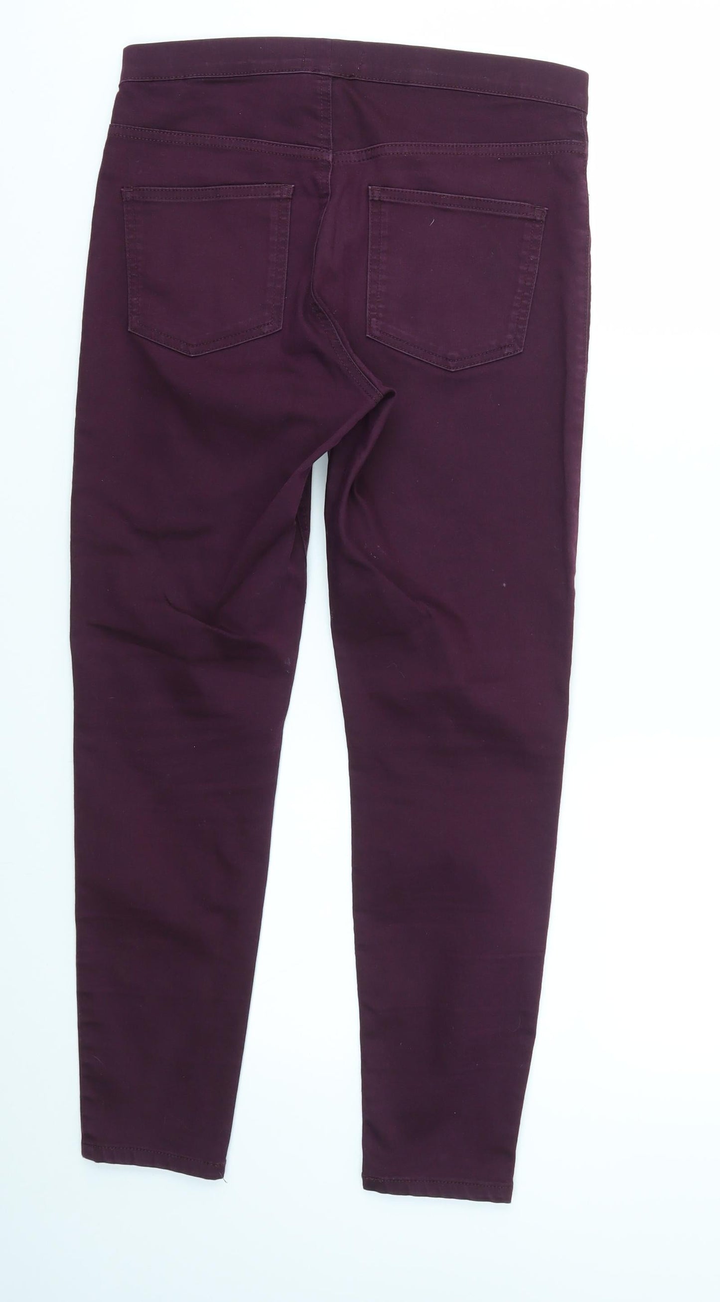 M&S Womens Purple   Trousers  Size 10 L26 in - stretch waistband