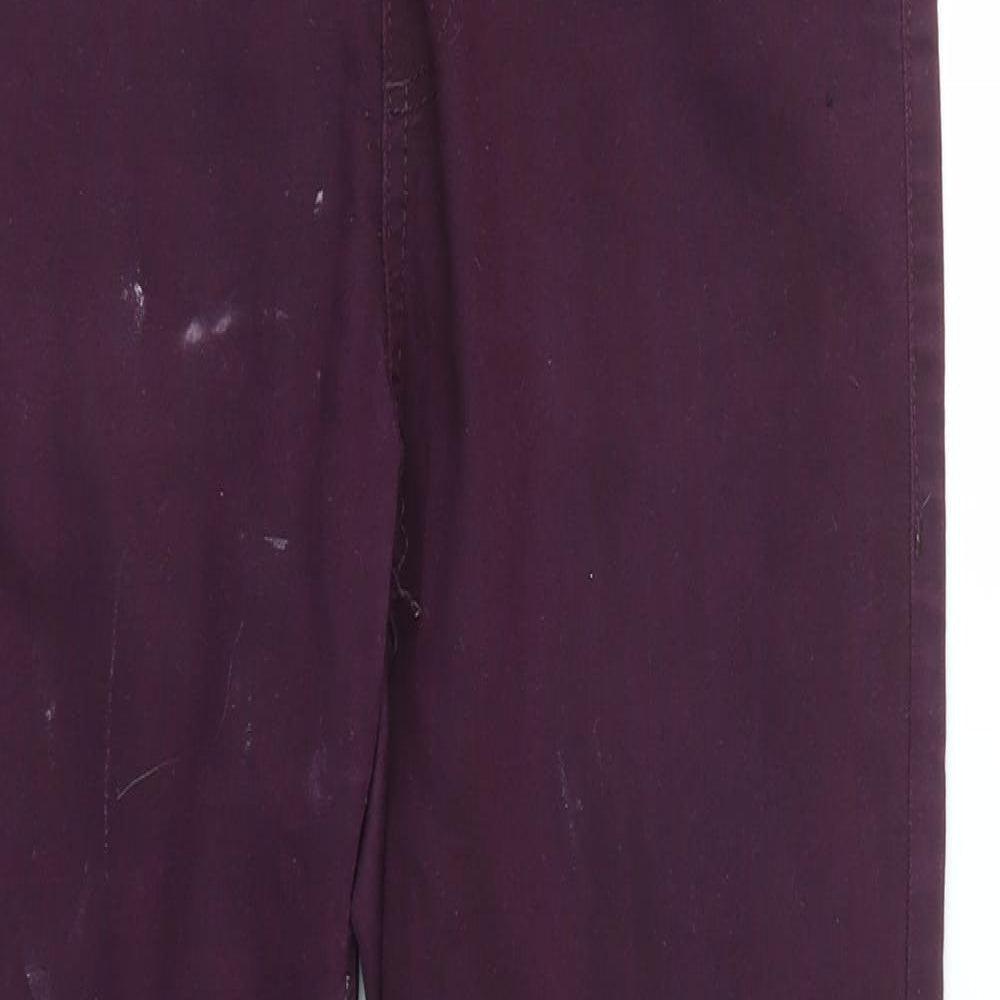 M&S Womens Purple   Trousers  Size 10 L26 in - stretch waistband