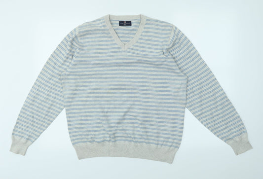 M&S Mens Multicoloured Striped  Pullover Sweatshirt Size M