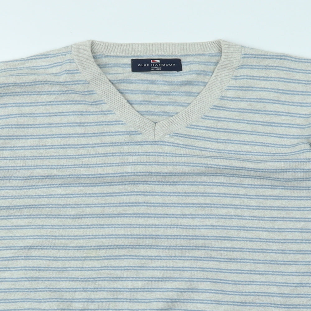 M&S Mens Multicoloured Striped  Pullover Sweatshirt Size M