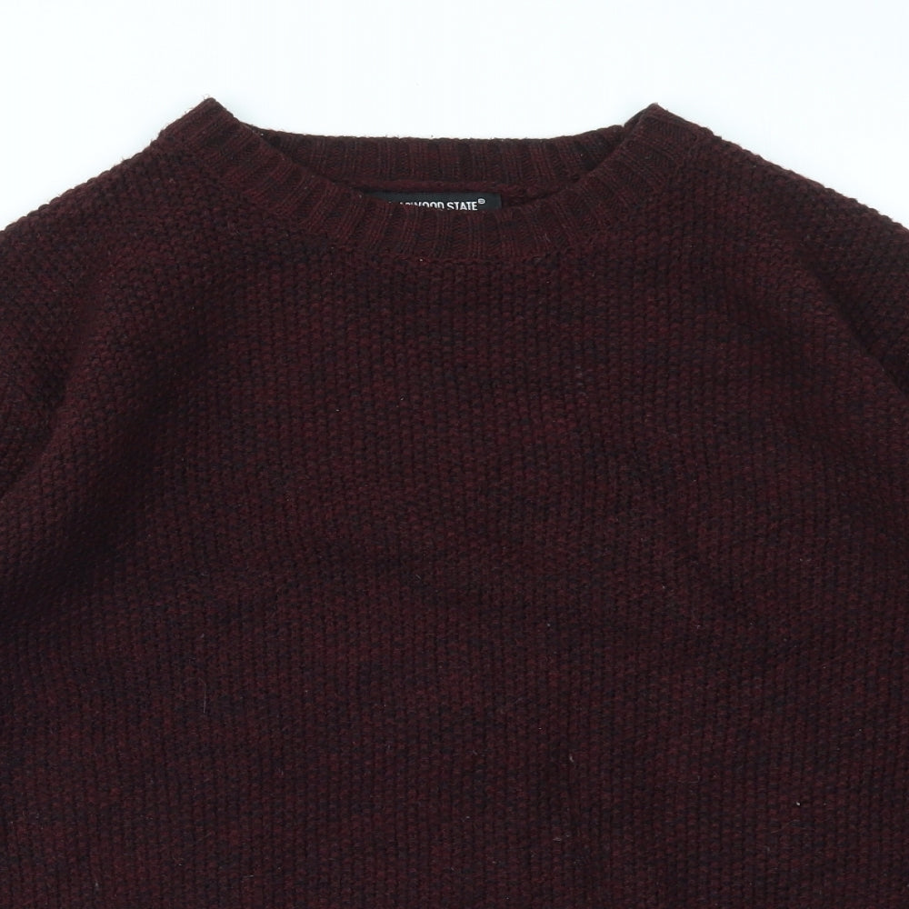 Primark Mens Purple Houndstooth  Pullover Sweatshirt Size M