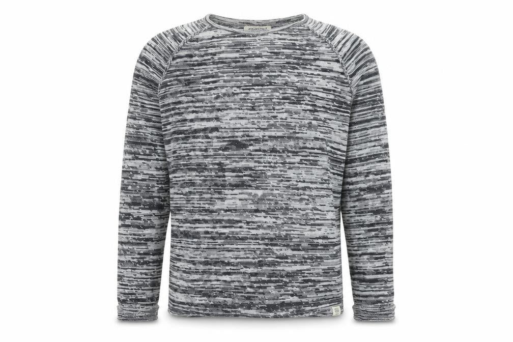 Front view of Orignals men’s blue pullover sweatshirt, size M