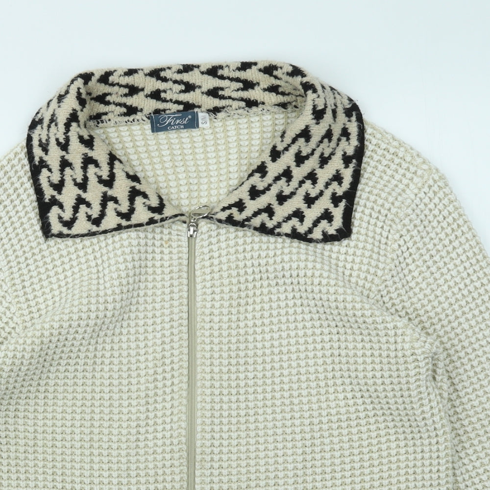 Finest Womens Ivory   Full Zip Jumper Size S