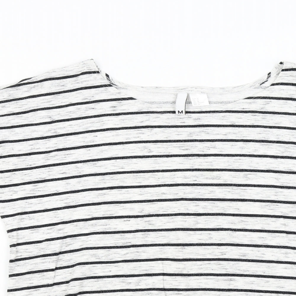 H&M Womens Grey Striped  Pullover Jumper Size M