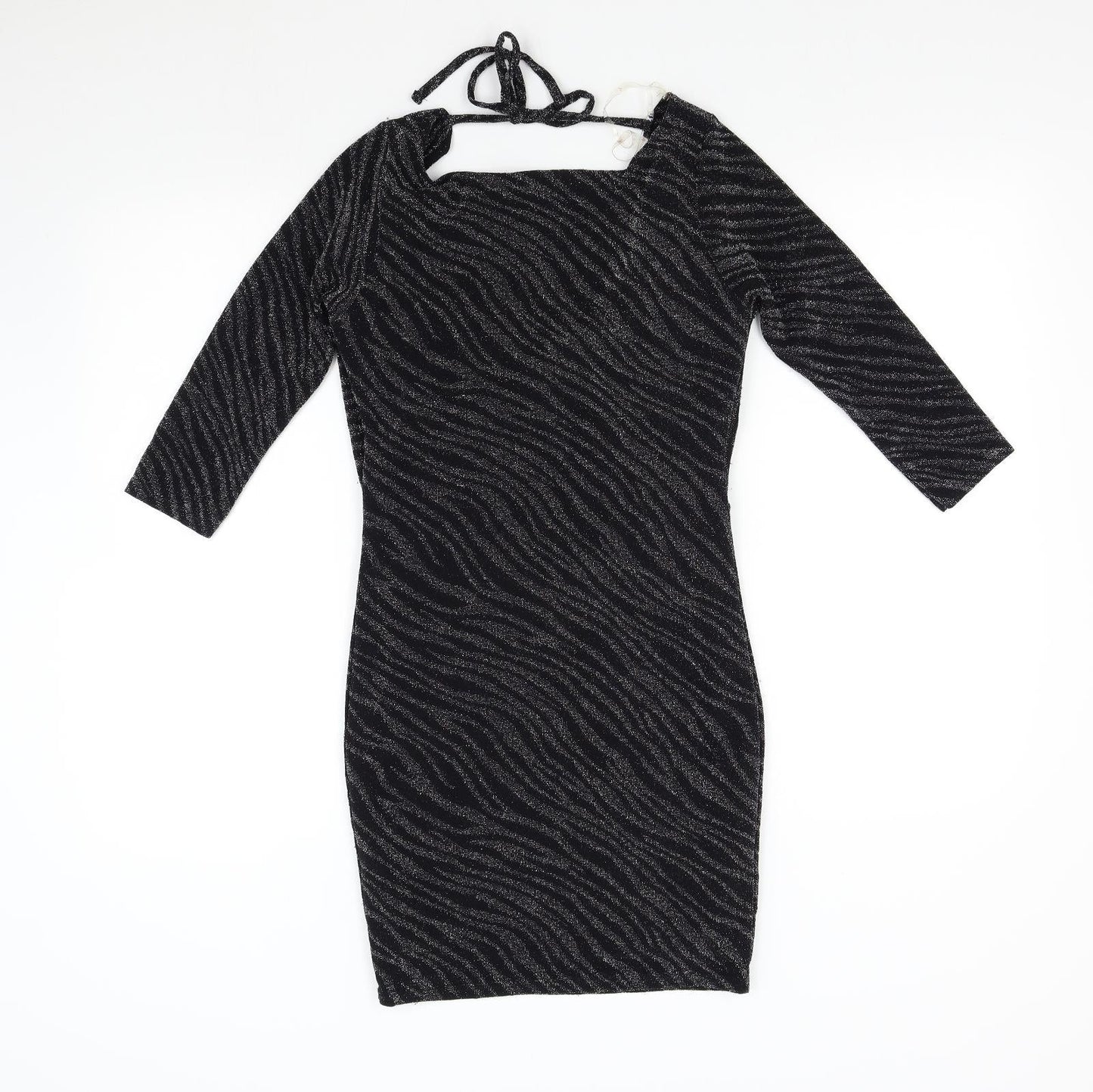 Lipsy Womens Black  Knit Bodycon  Size S
