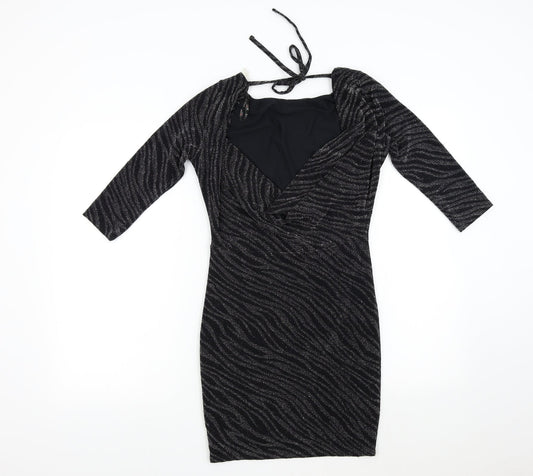 Lipsy Womens Black  Knit Bodycon  Size S