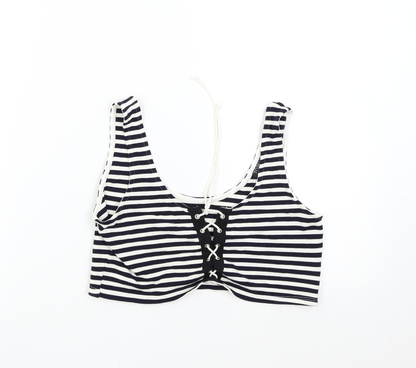 Topshop Womens Multicoloured Striped  Cropped Tank Size 12