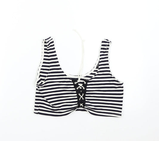 Topshop Womens Multicoloured Striped  Cropped Tank Size 12