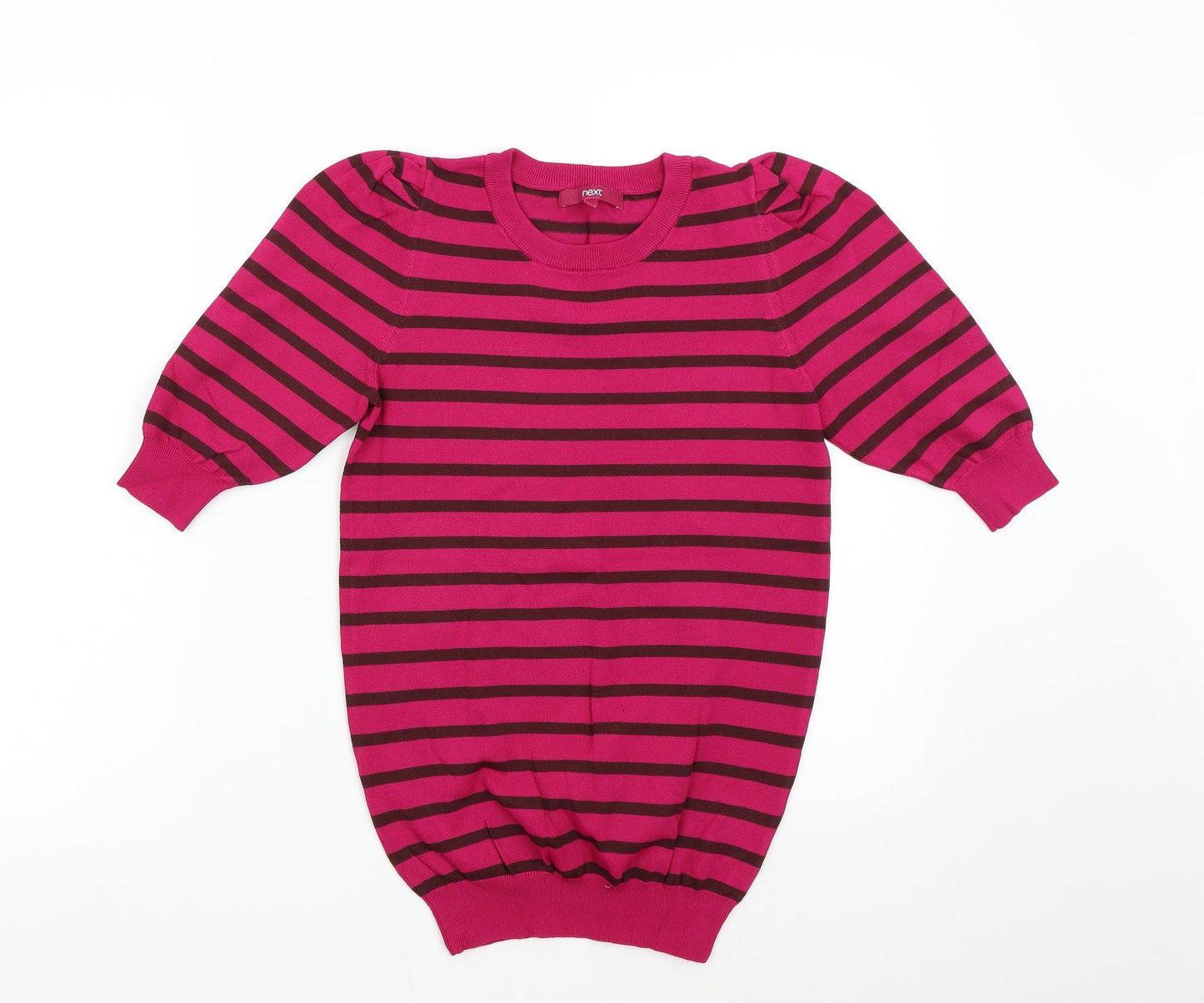 NEXT Womens Pink Striped Knit Pullover Jumper Size 8