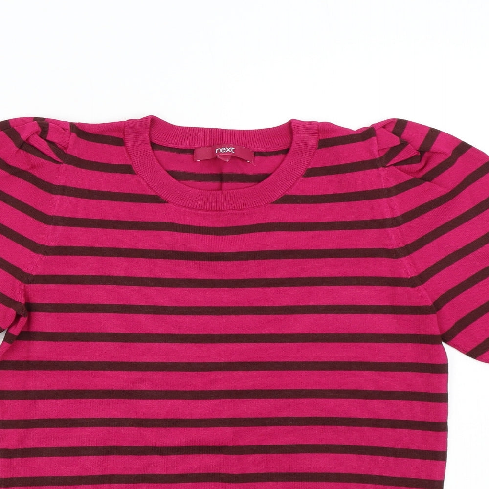 NEXT Womens Pink Striped Knit Pullover Jumper Size 8