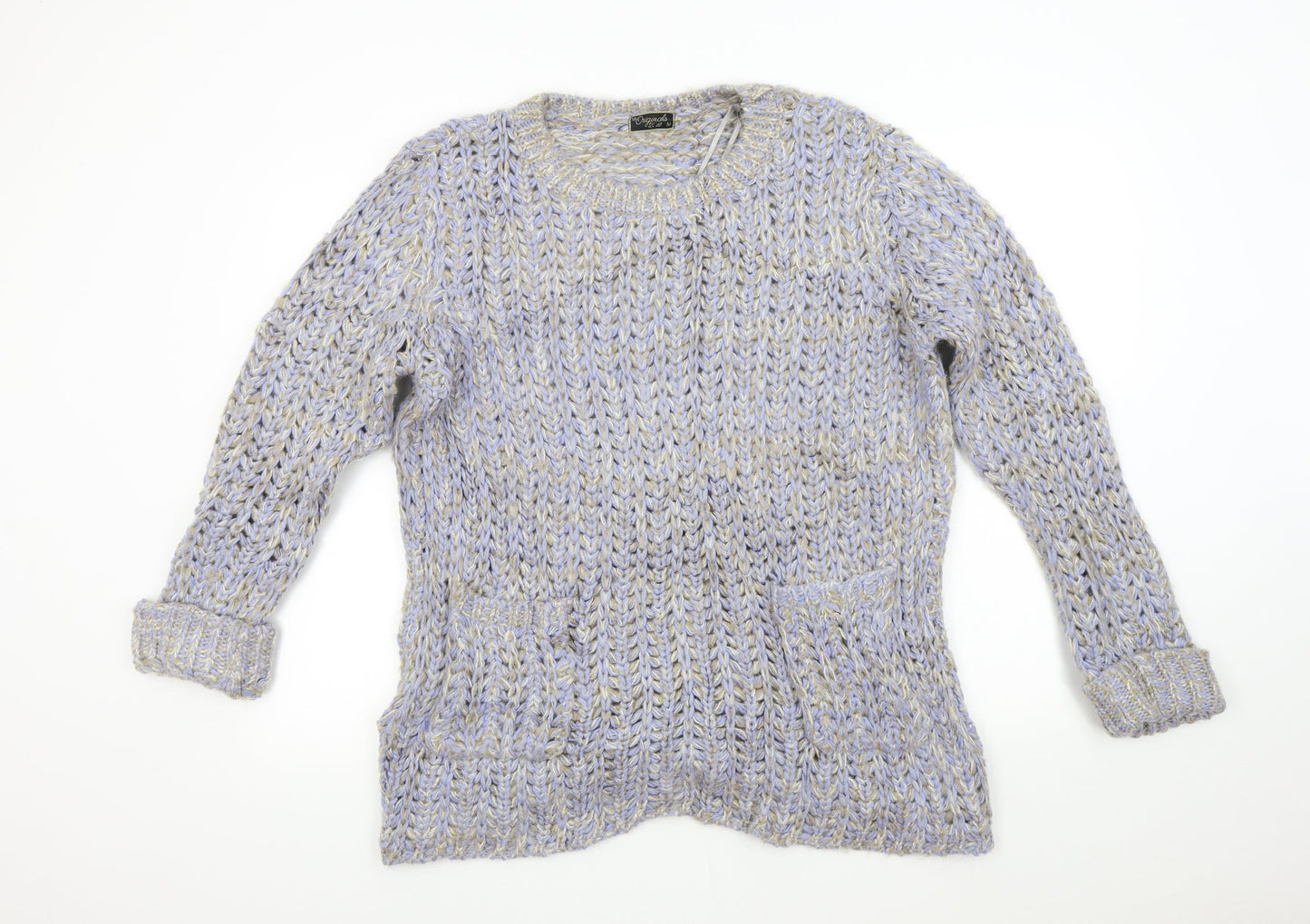 Originals Womens Blue  Knit Pullover Jumper Size M