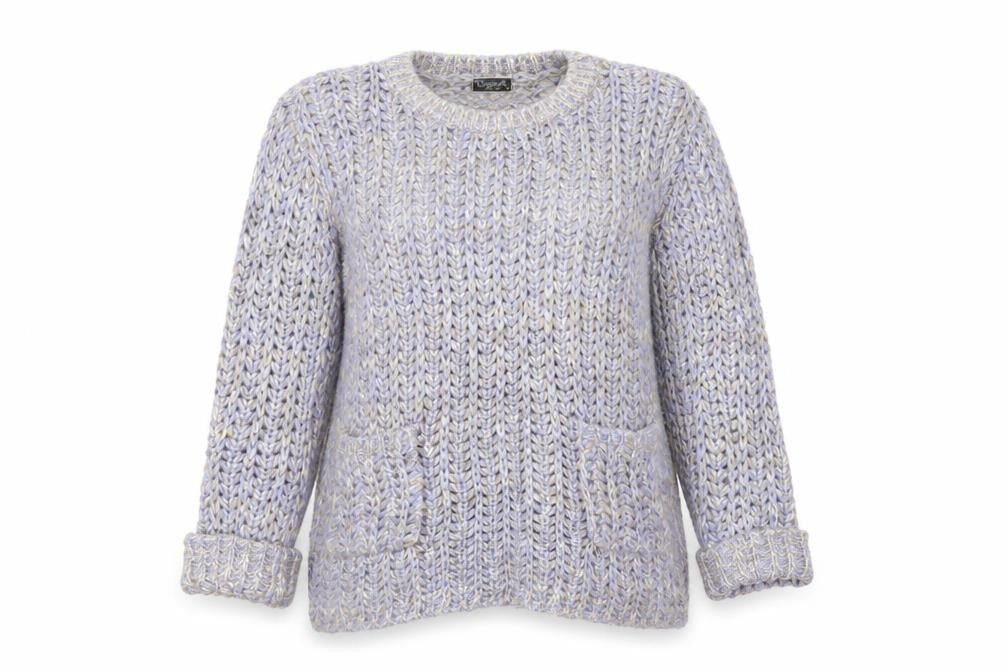 Front view of Originals women’s blue knit jumper, size M
