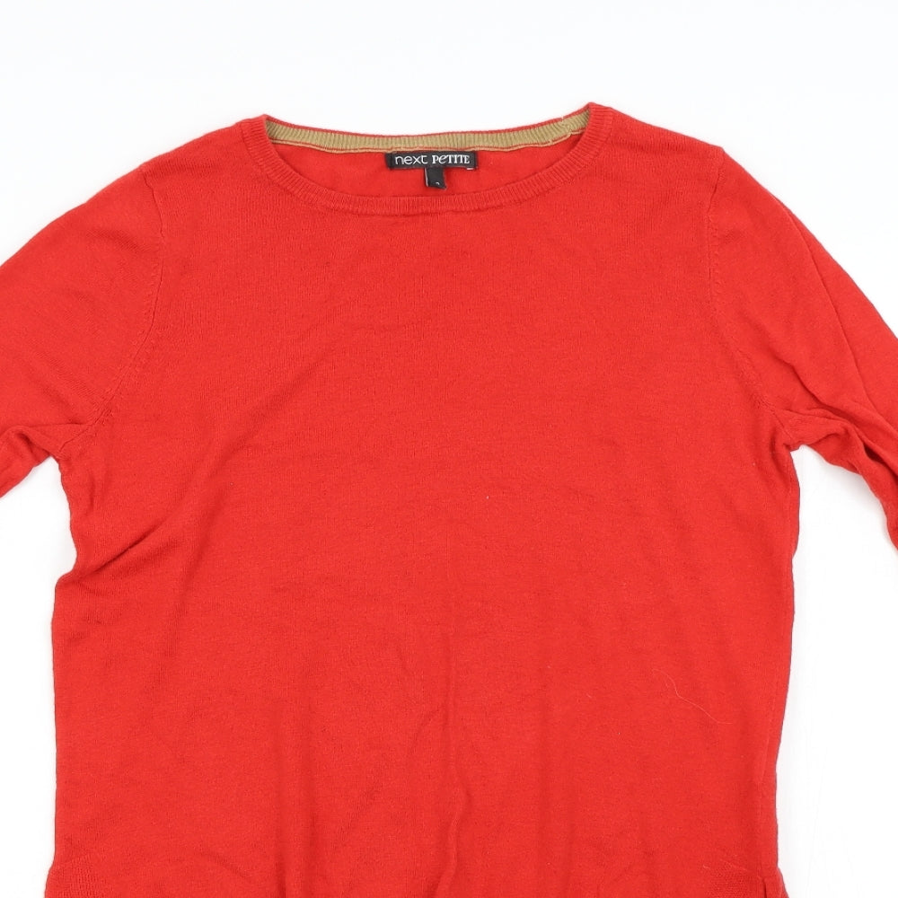 Next Petitte Womens Red  Knit Pullover Jumper Size 8