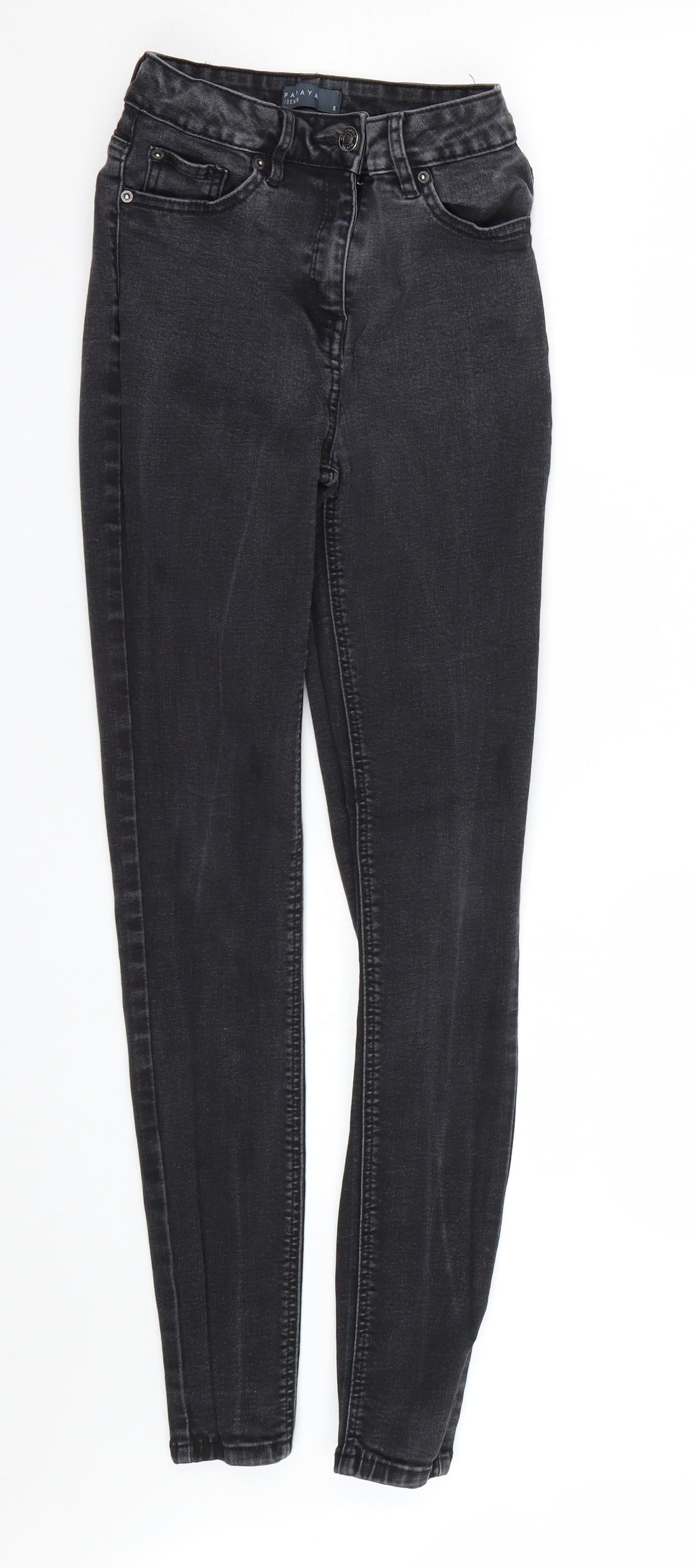 Papaya Womens Black  Denim Skinny Jeans Size 8 L26 in