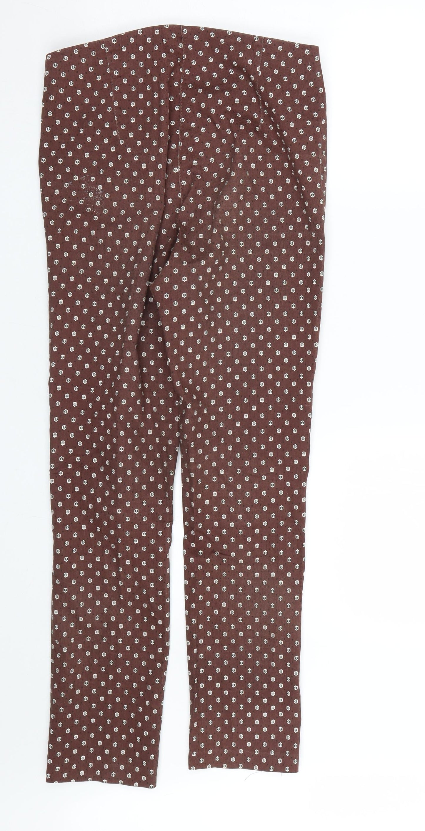 H&M Womens Brown Polka Dot  Trousers  Size 8 L26 in