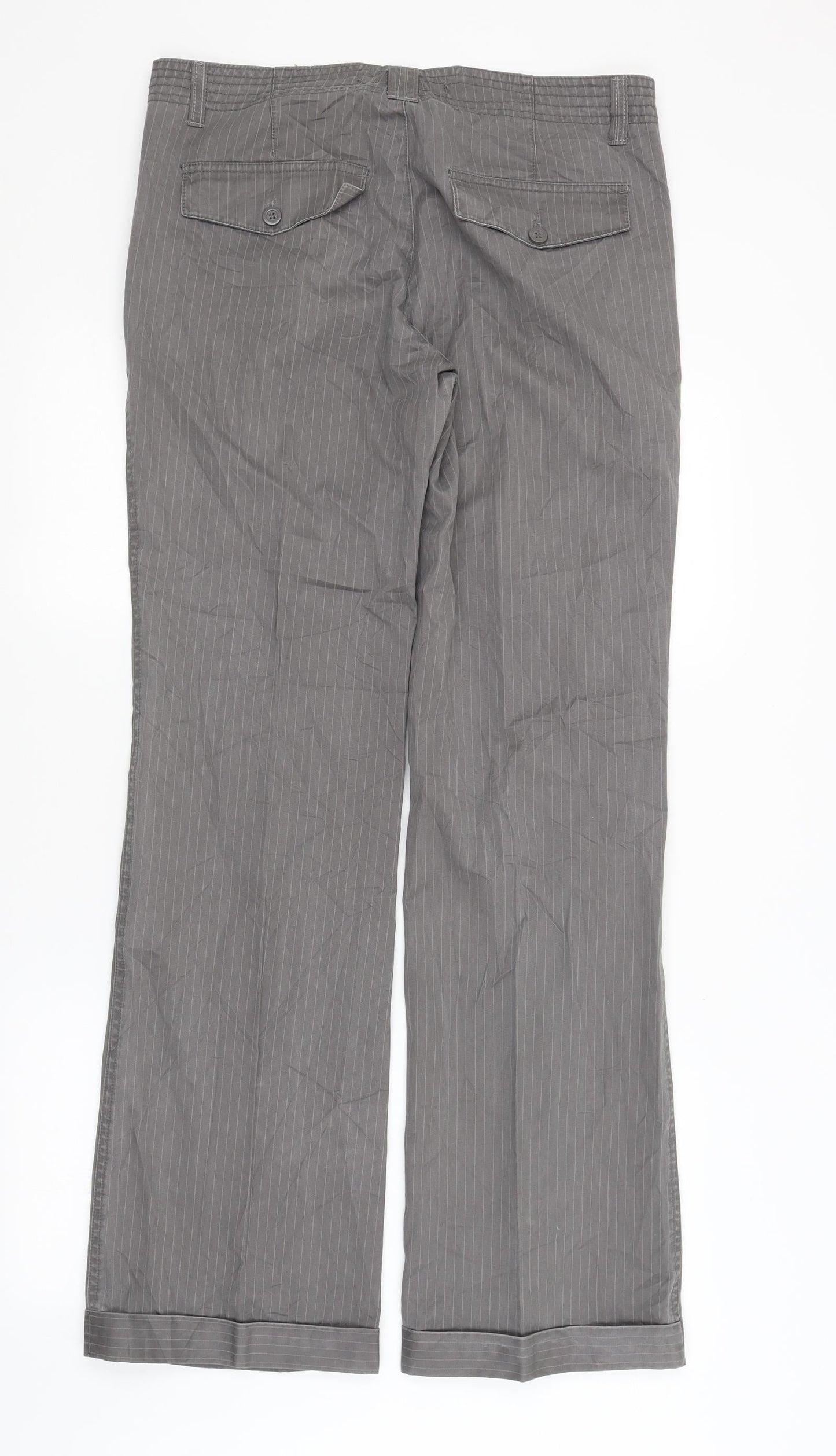 Carry Womens Grey Striped  Trousers  Size L L32 in