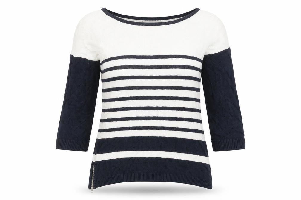 Wallis Womens Blue Striped Knit Pullover Jumper Size S