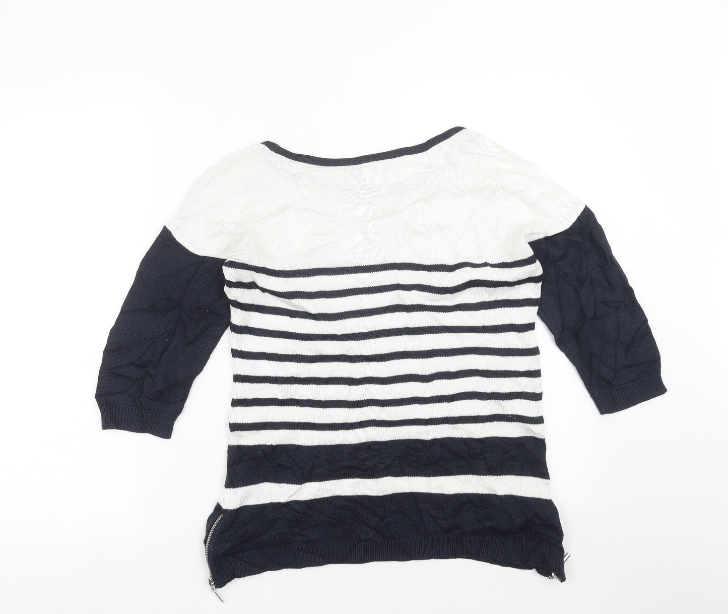 Wallis Womens Blue Striped Knit Pullover Jumper Size S