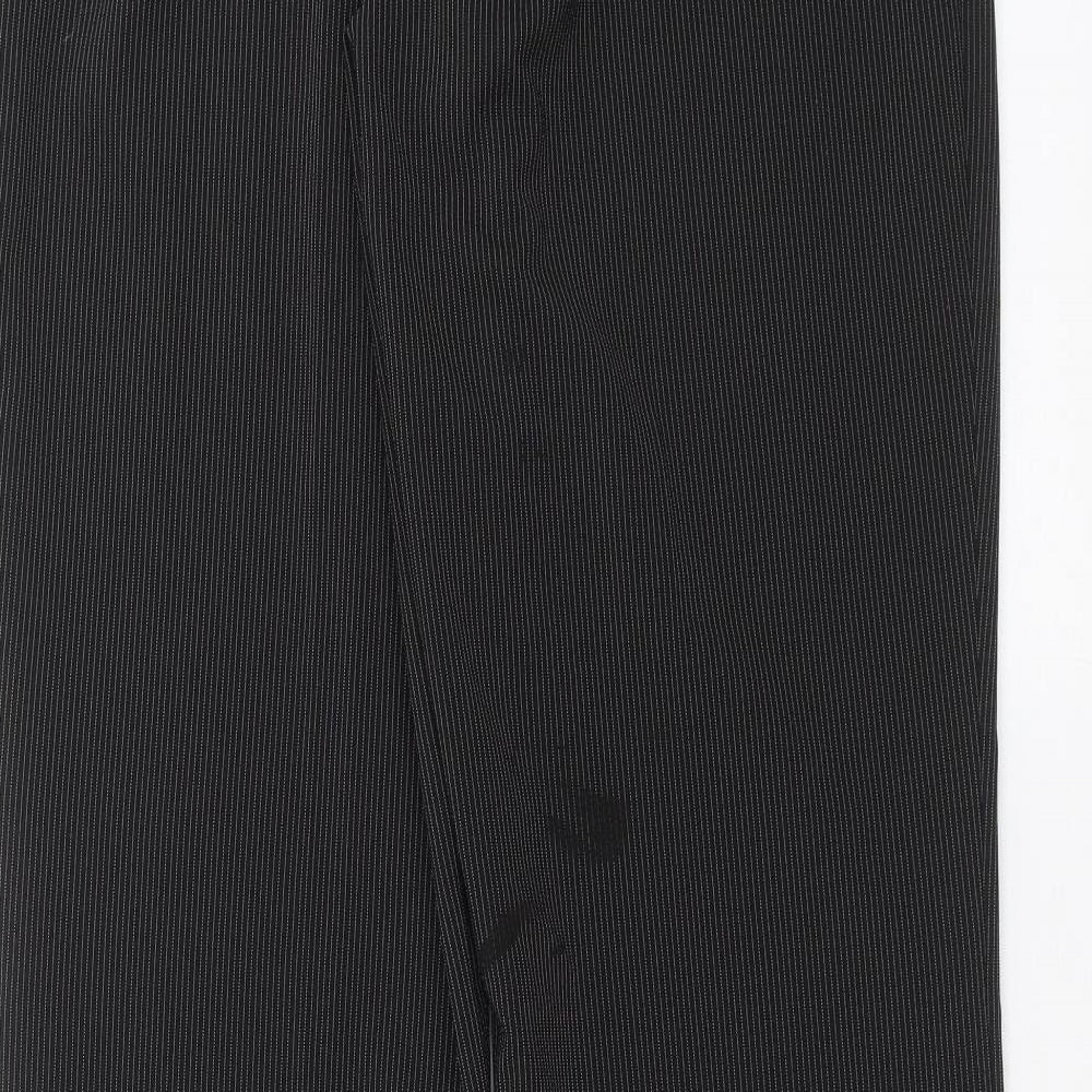 Marks and Spencer Womens Black Striped  Trousers  Size 14 L32 in