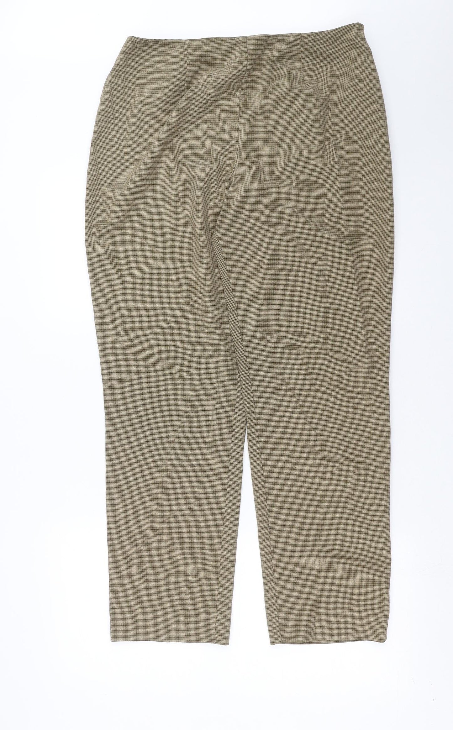 Marks and Spencer Womens Beige Check  Trousers  Size 16 L29 in