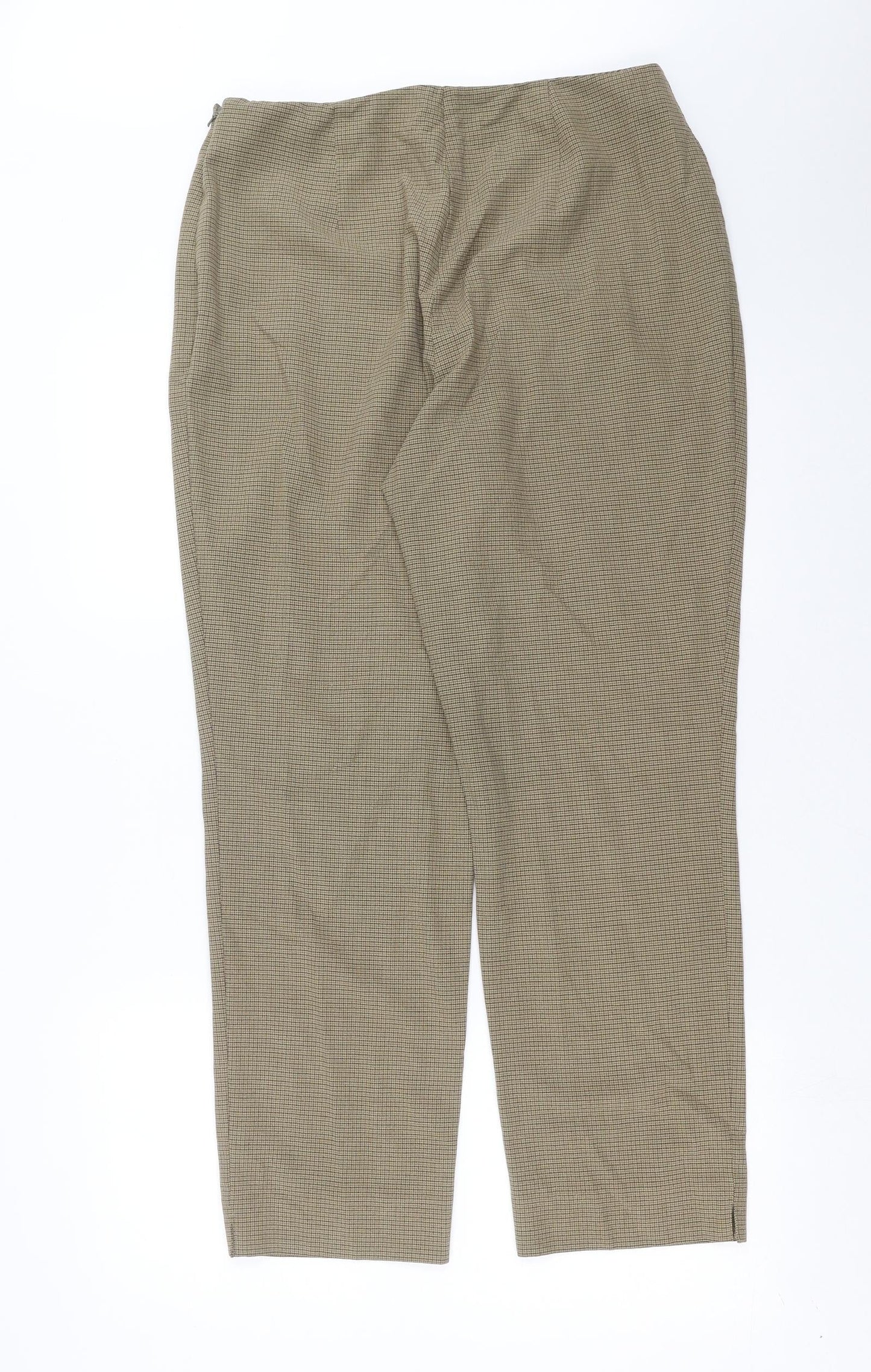 Marks and Spencer Womens Beige Check  Trousers  Size 16 L29 in