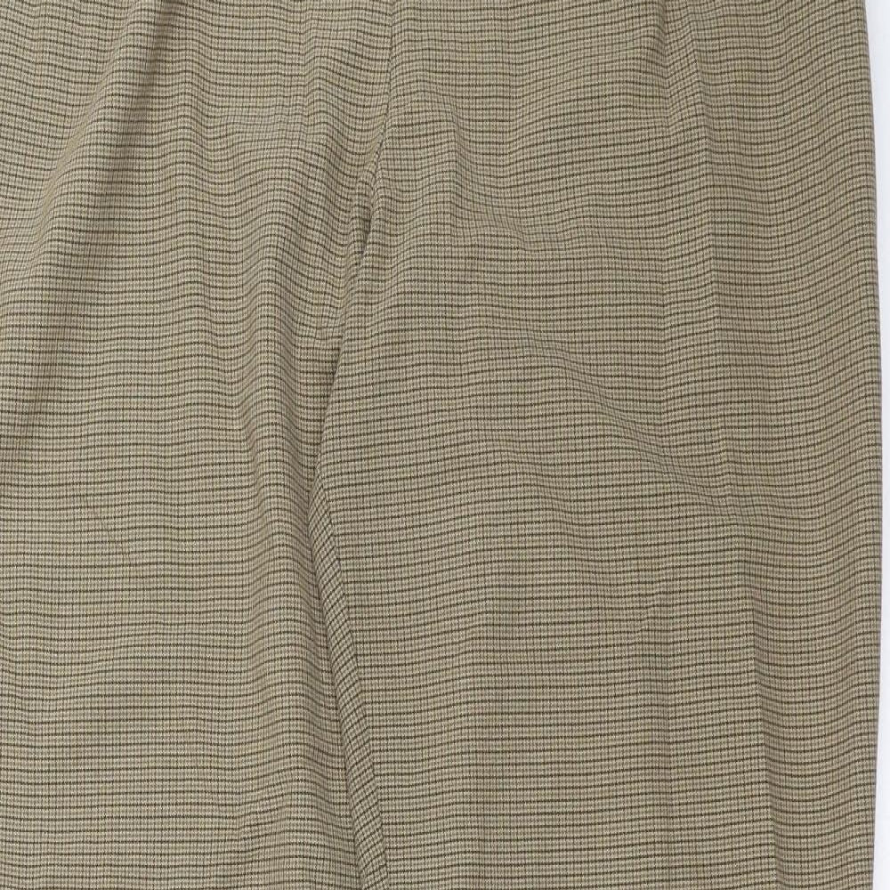 Marks and Spencer Womens Beige Check  Trousers  Size 16 L29 in