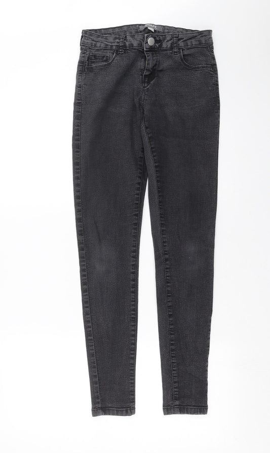 Dorothy Perkins Womens Grey  Denim Skinny Jeans Size 8 L29 in