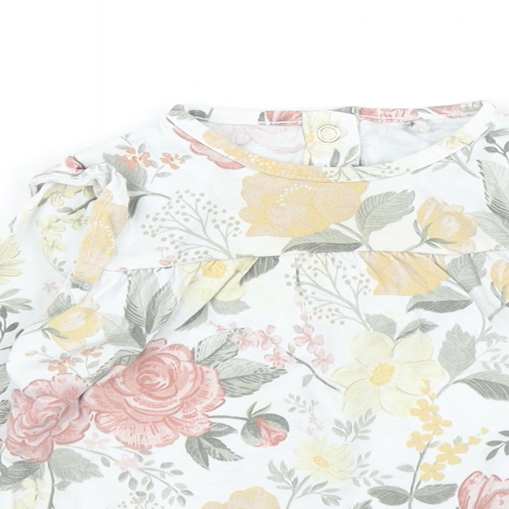 TU Girls White Floral  Chemise Pyjama Set Size 9-12 Months