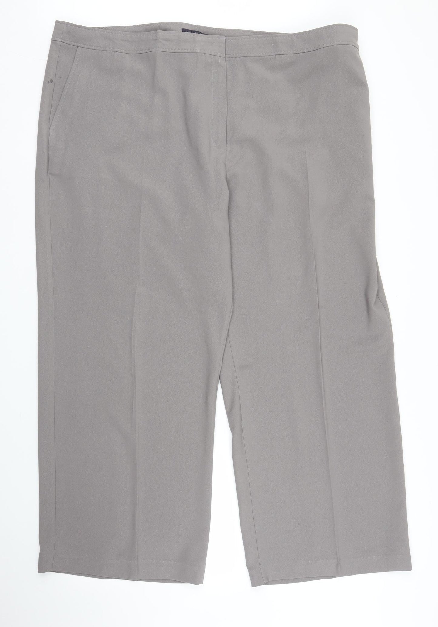 M&S Womens Grey   Trousers  Size 24 L27 in