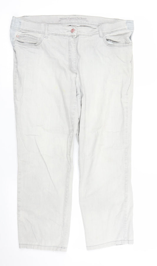 Power Denim Womens Grey  Denim Cropped Jeans Size 14 L23 in