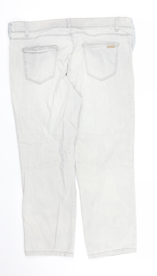 Power Denim Womens Grey  Denim Cropped Jeans Size 14 L23 in