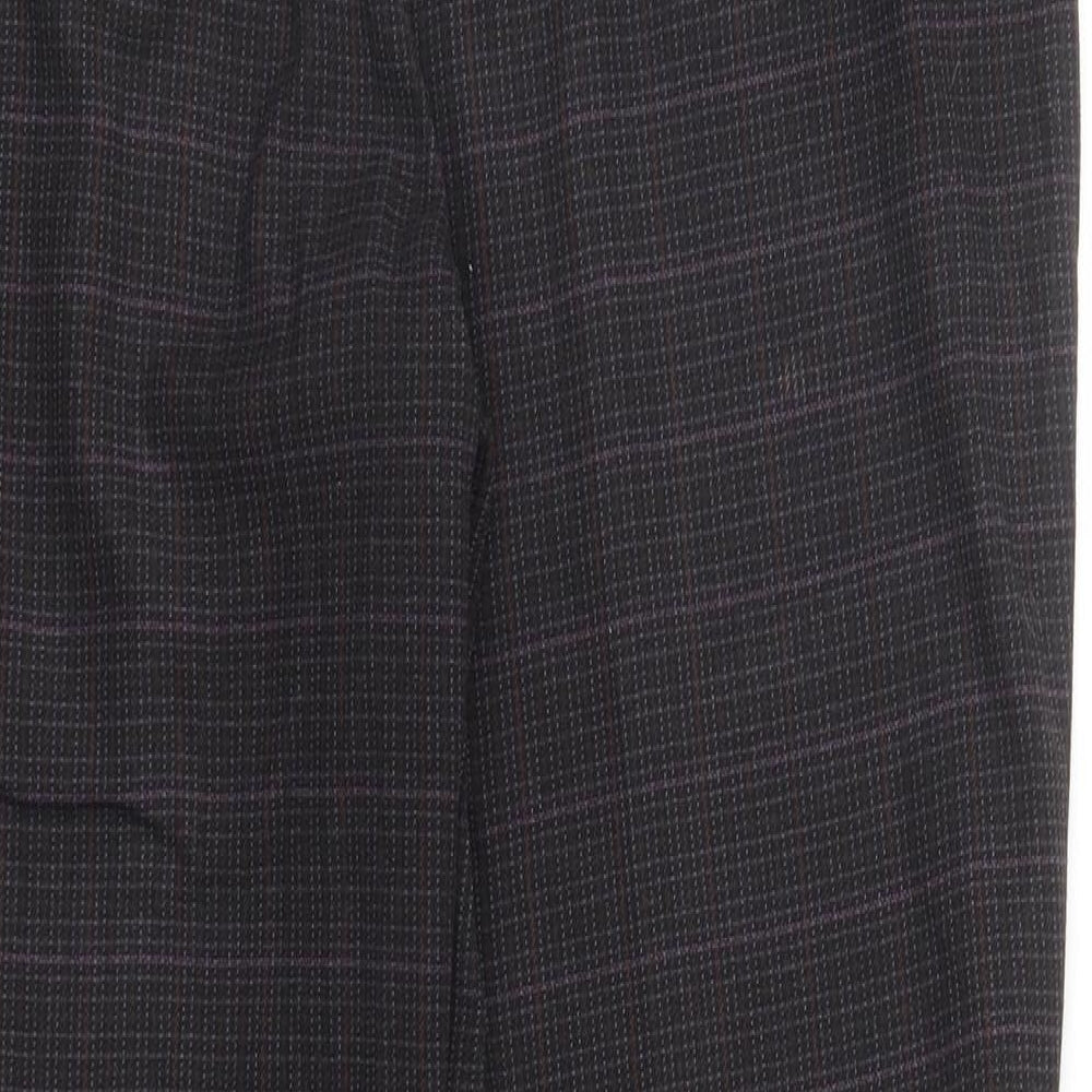 M&S Womens Purple Check  Trousers  Size 12 L26 in