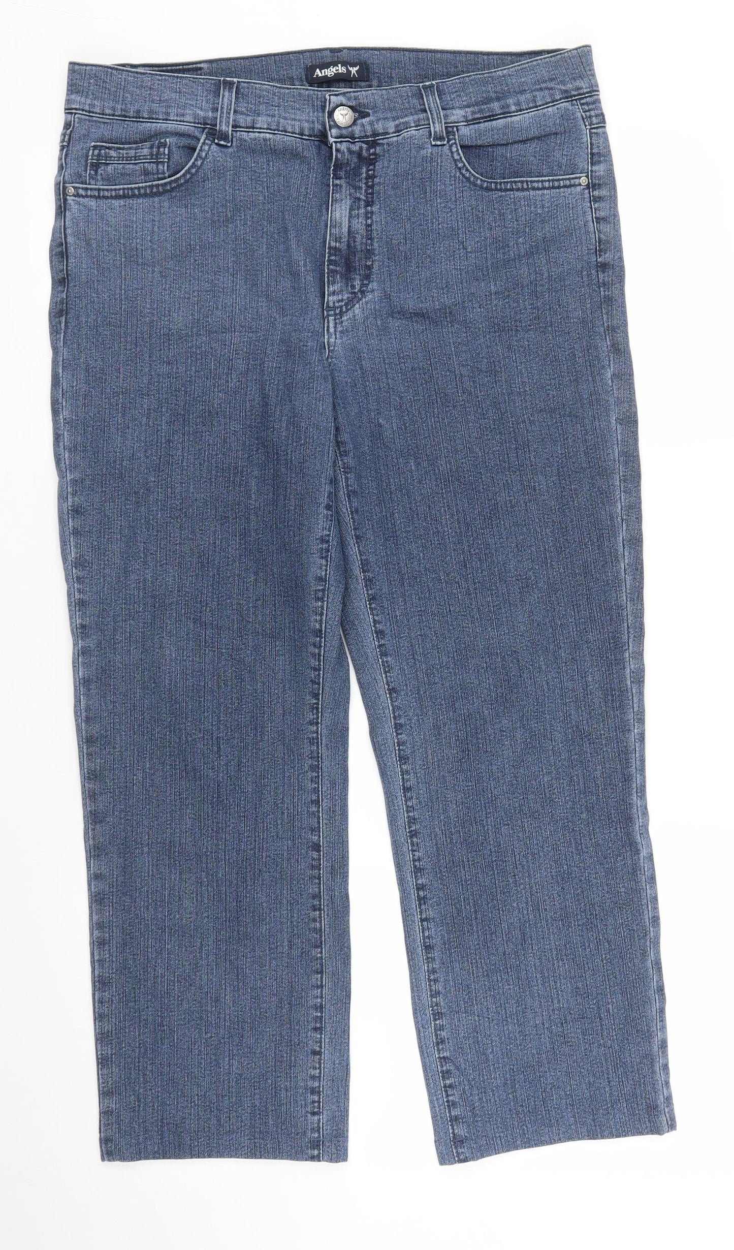 Angels Womens Blue  Denim Capri Jeans Size 34 in L24 in
