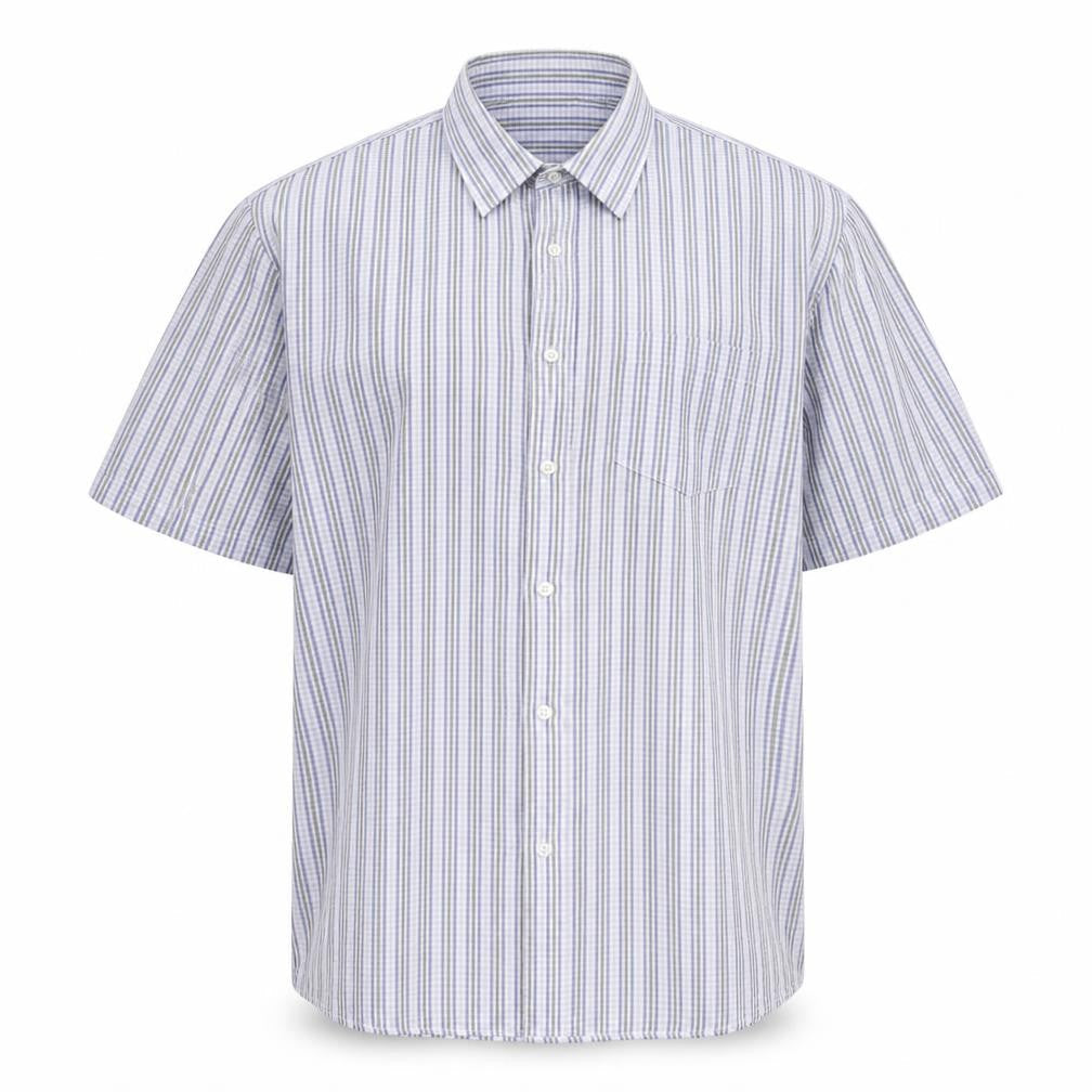 Cotton Traders Mens White Check   Button-Up Size L