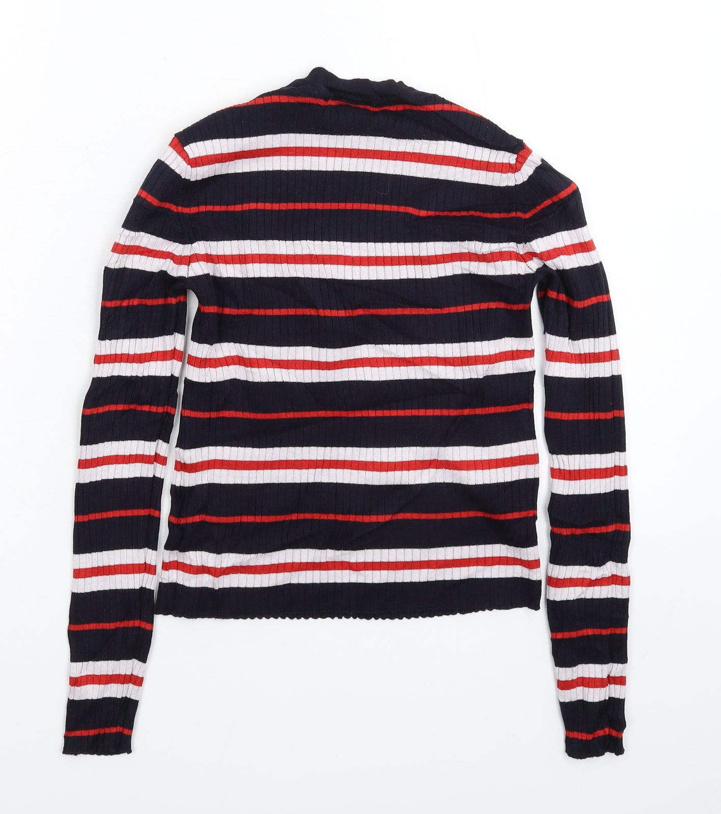 Divided Womens Blue Striped Knit Pullover Jumper Size S
