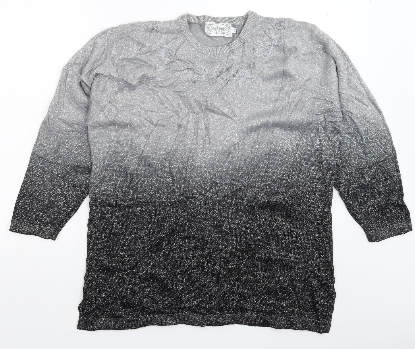 Fay Louise Womens Grey  Knit Pullover Jumper One Size
