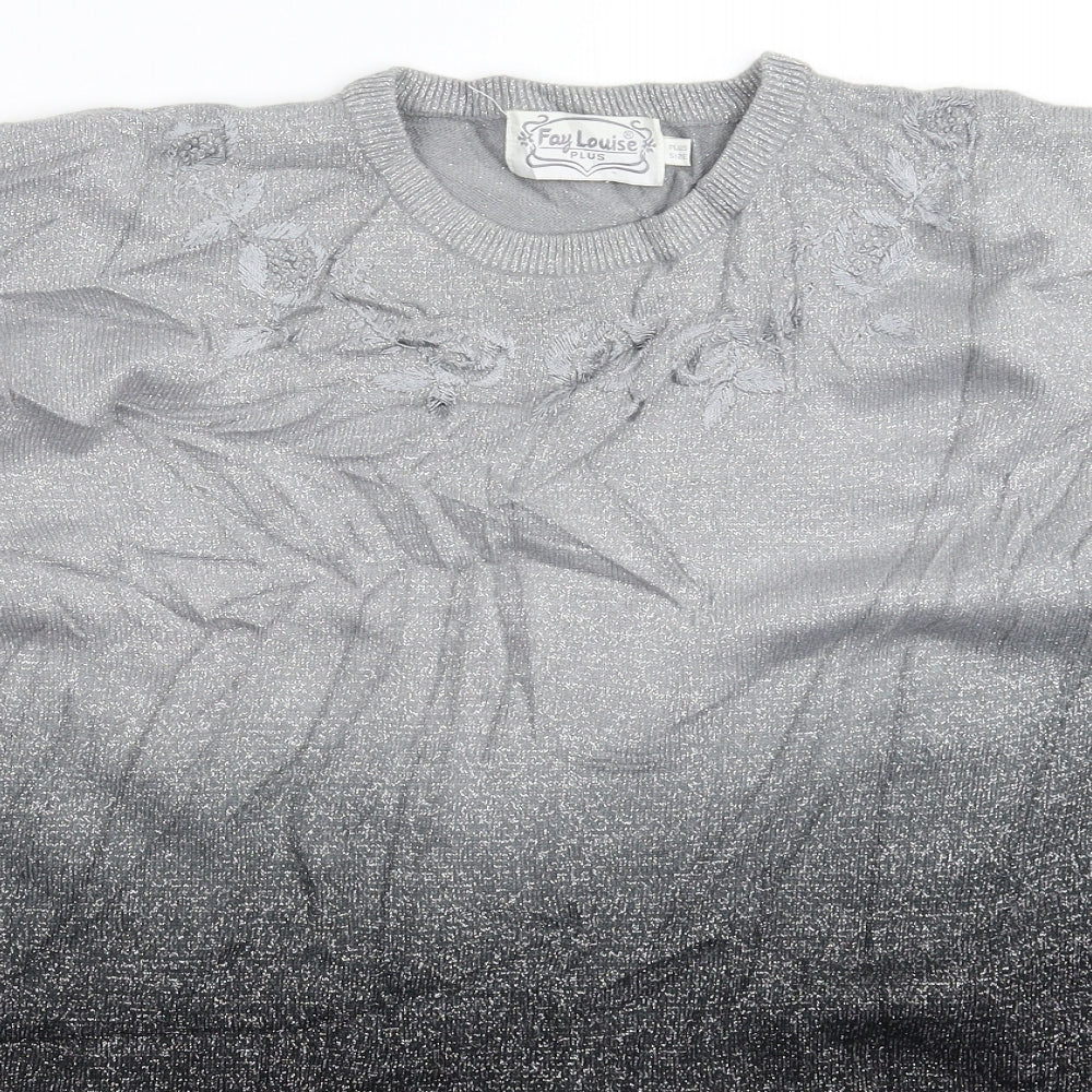 Fay Louise Womens Grey  Knit Pullover Jumper One Size