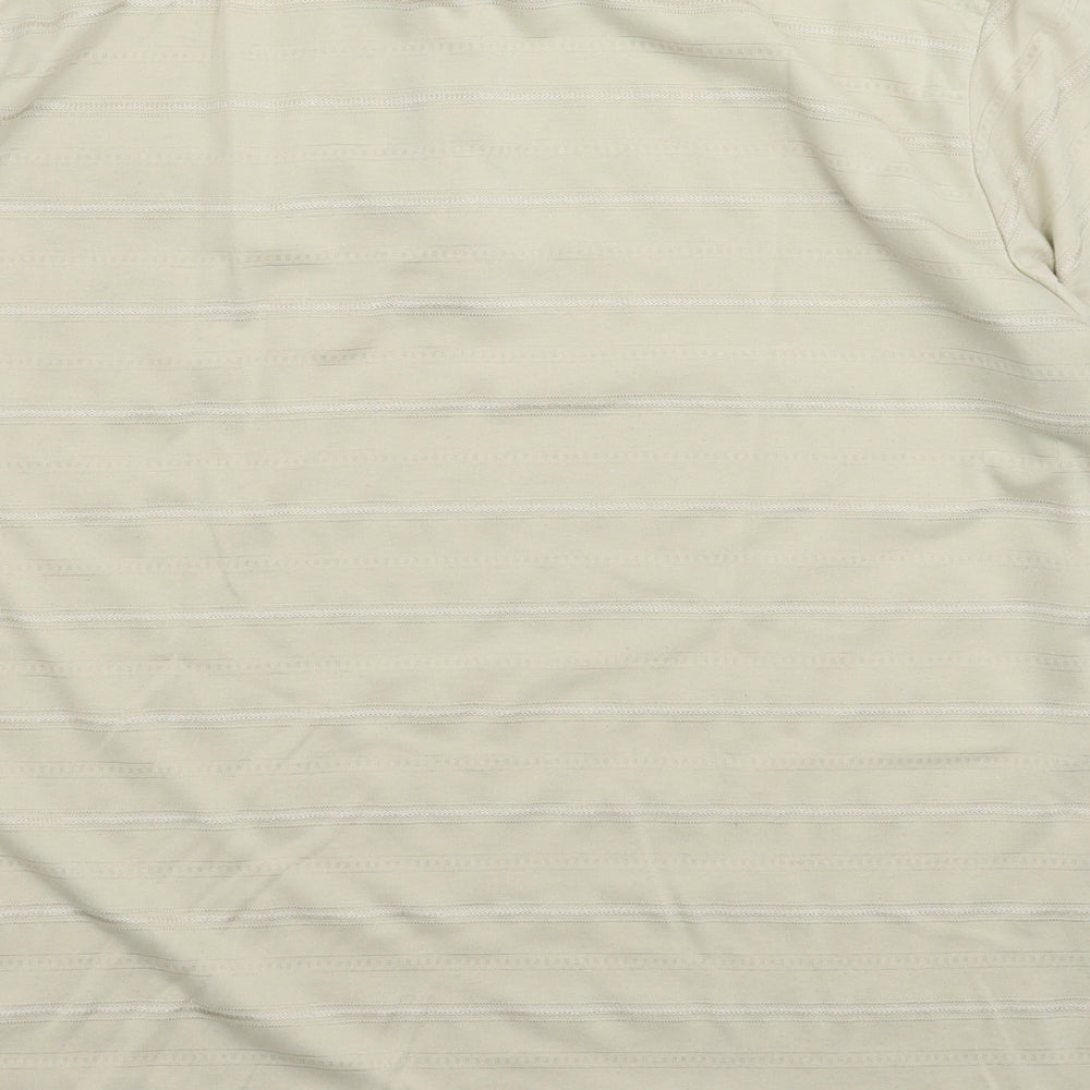 BHS Womens Beige Striped  Basic Polo Size M