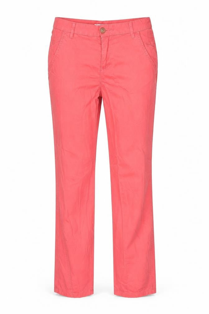 Front view of EDC women’s pink trousers, size UK 29, 31-inch leg