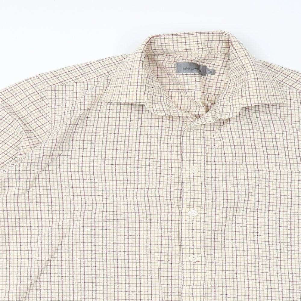 John Lewis Mens Multicoloured Check   Button-Up Size 15