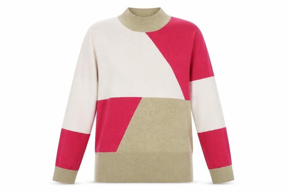 Marks and Spencer  Womens Brown Geometric  Pullover Jumper Size 12