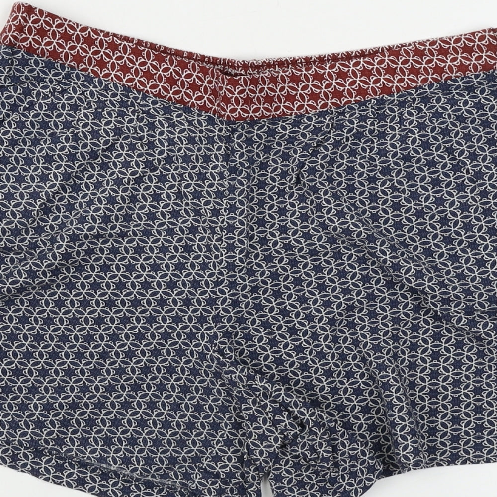 Papaya Womens Blue Geometric  Hot Pants Shorts Size 8