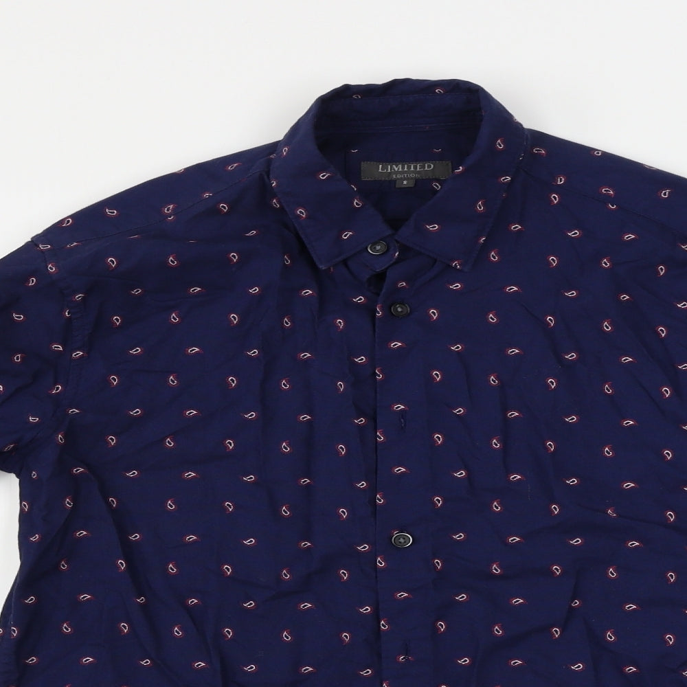 Marks and Spencer  Mens Blue    Button-Up Size S