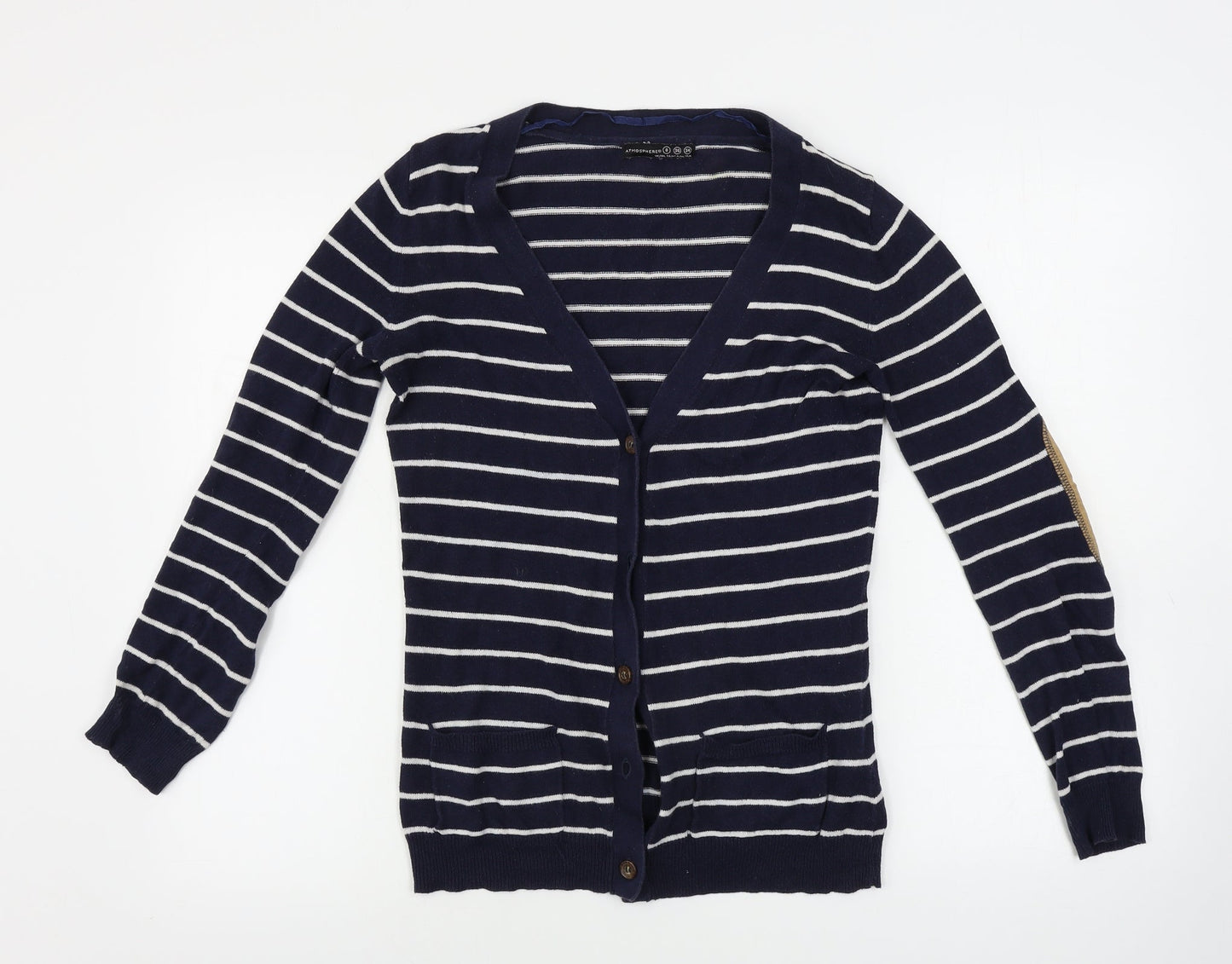 Atmosphere  Womens Blue Striped  Cardigan Jumper Size 8